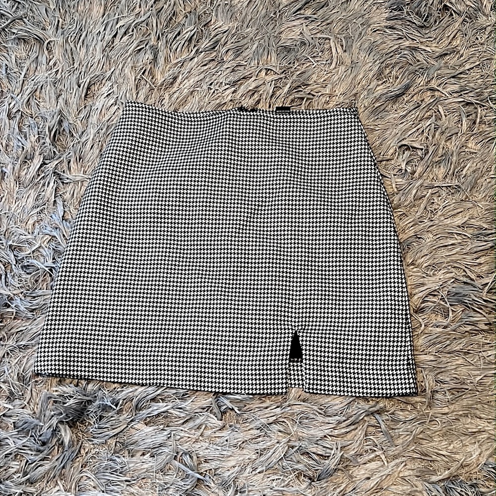 Houndstooth pattern mini-skirt